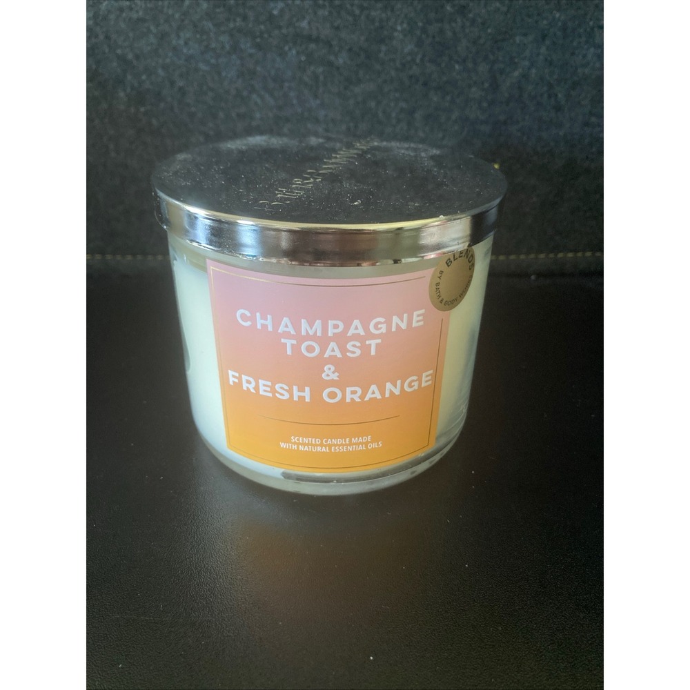 Bath & Body Works Champagne Toast & Fresh Orange 3-Wick Candle 14.5oz Blends NEW